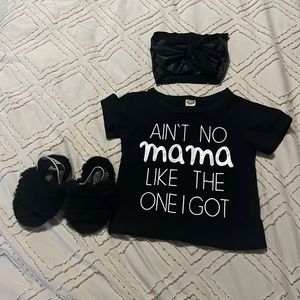 Baby Girl Top, Headband, and Shoes Set